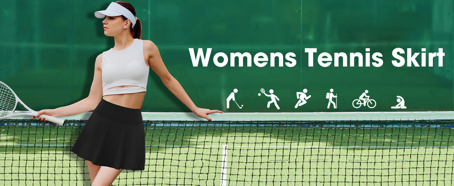 LouKeith Womens Tennis Skirt High Waisted Pleated Golf Skirts Mini Casual Workout Athletic Skorts with Pockets