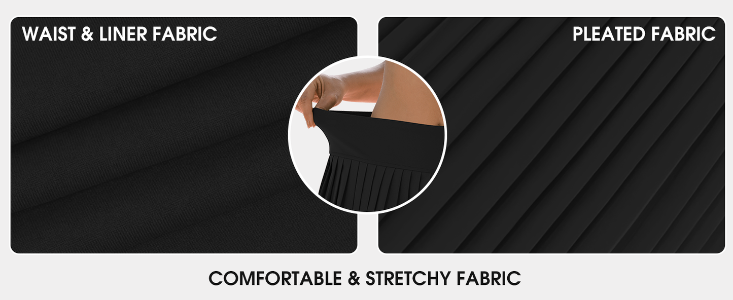 LouKeith Pleated Tennis Skirt High Waisted Golf Skirts with Shorts Pockets Casual Workout Athletic Skorts for Woman