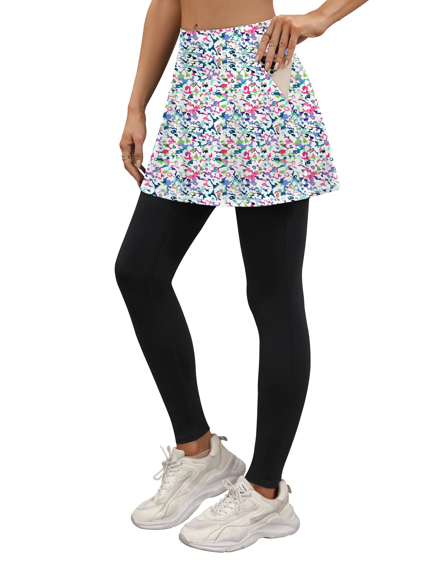 LouKeith Skirted Leggings for Women Athletic Skirt with Leggings Tennis Skirt Yoga Running Golf Skirts with 4 Pockets