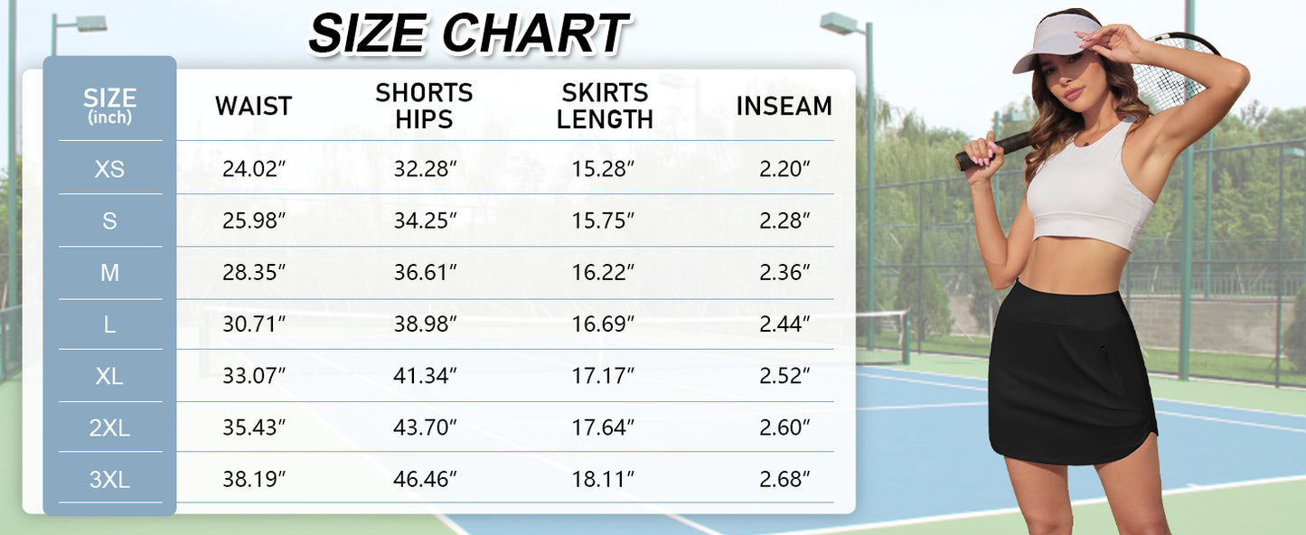 LouKeith Golf Skirts for Women Tennis Skirt with Zipper Pockets High Waisted Running Casual Athletic Skorts Built-in Shorts