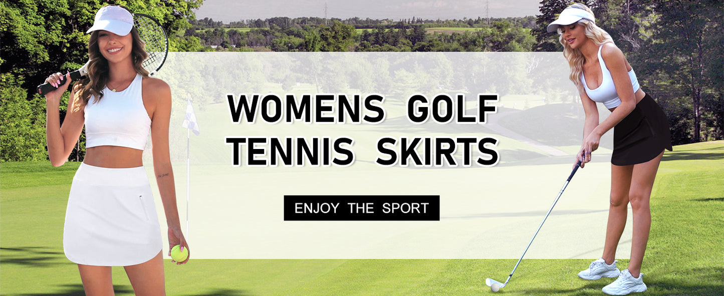 LouKeith Golf Skirts for Women Tennis Skirt with Zipper Pockets High Waisted Running Casual Athletic Skorts Built-in Shorts