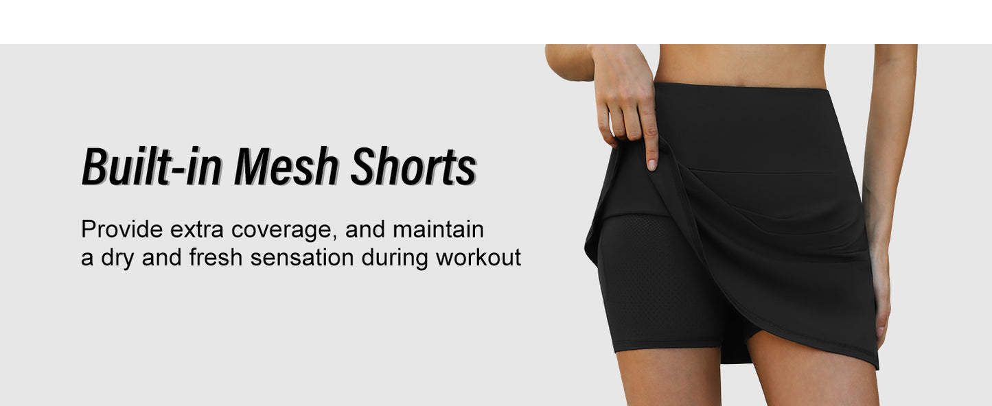 LouKeith Womens Tennis Skirt High Waisted Athletic Skorts Running Casual Pickle Ball Golf Skirts with Pockets