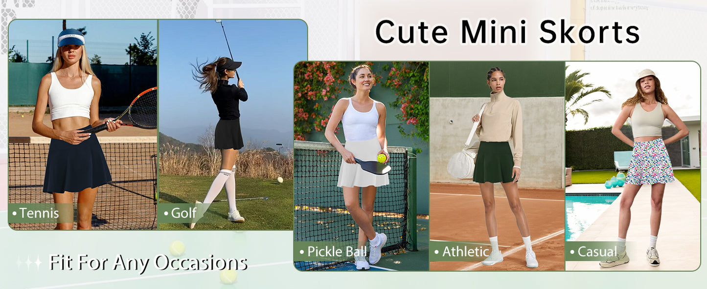 LouKeith Womens Tennis Skirt High Waisted Athletic Skorts Running Casual Pickle Ball Golf Skirts with Pockets