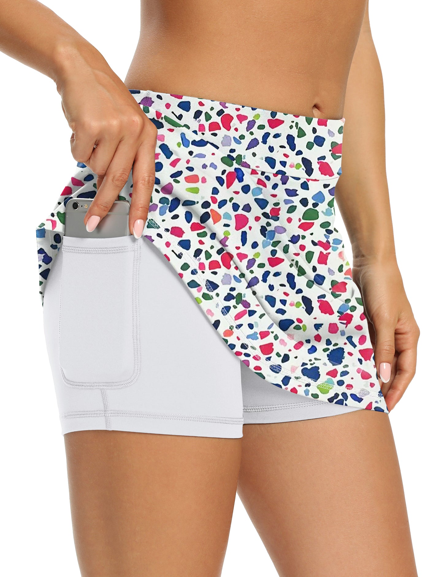 LouKeith Tennis Skirts for Women High Waisted Athletic Active Golf Skorts Mini Workout Running Skirts with Shorts Pockets
