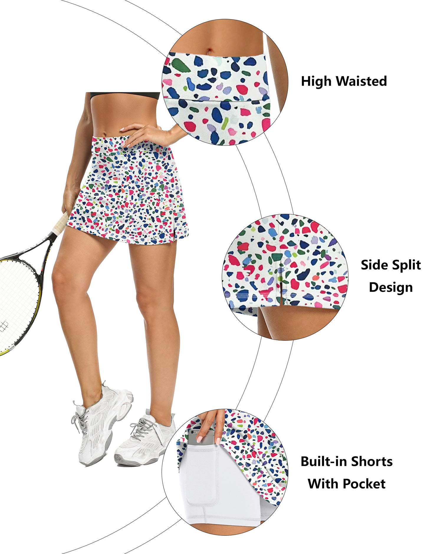 LouKeith Tennis Skirts for Women High Waisted Athletic Active Golf Skorts Mini Workout Running Skirts with Shorts Pockets