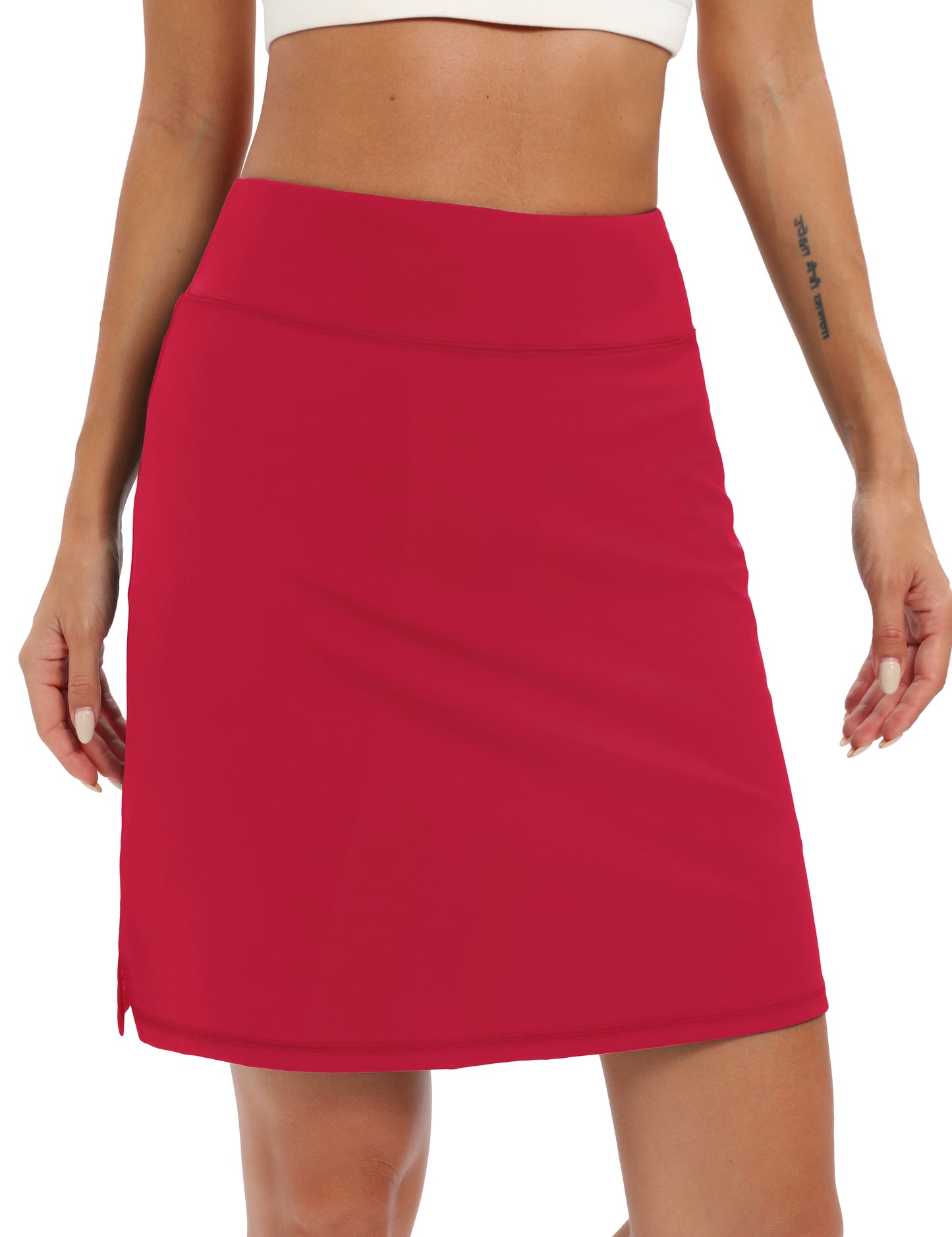 LouKeith 19" Womens Tennis Skirt Knee Length Athletic Skorts Dressy Casual Workout Golf Skirts with Shorts Pockets