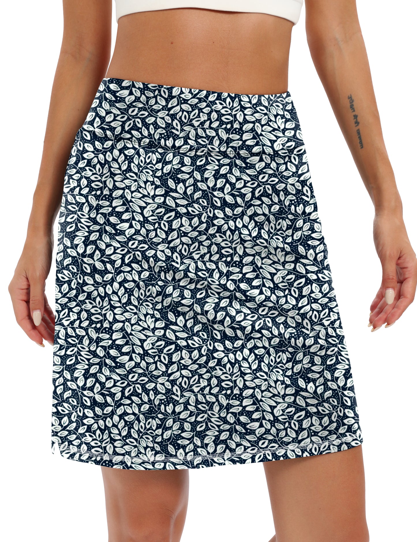 LouKeith 19" Womens Tennis Skirt Knee Length Athletic Skorts Dressy Casual Workout Golf Skirts with Shorts Pockets