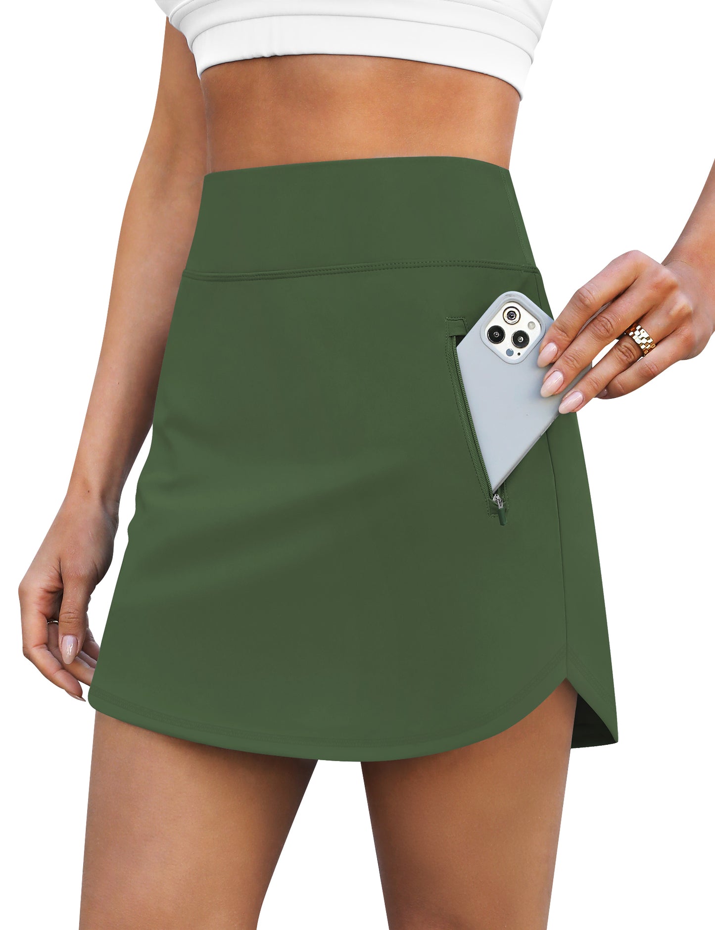LouKeith Golf Skirts for Women Tennis Skirt with Zipper Pockets High Waisted Running Casual Athletic Skorts Built-in Shorts