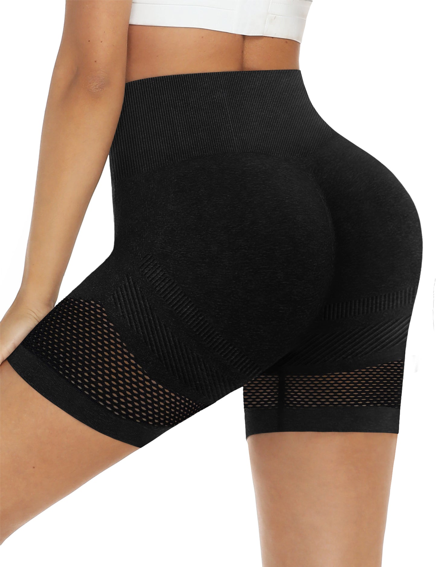 LouKeith Womens Workout Shorts Butt Lifting Gym Shorts High Waisted Seamless Yoga Biker Running Athletic Shorts