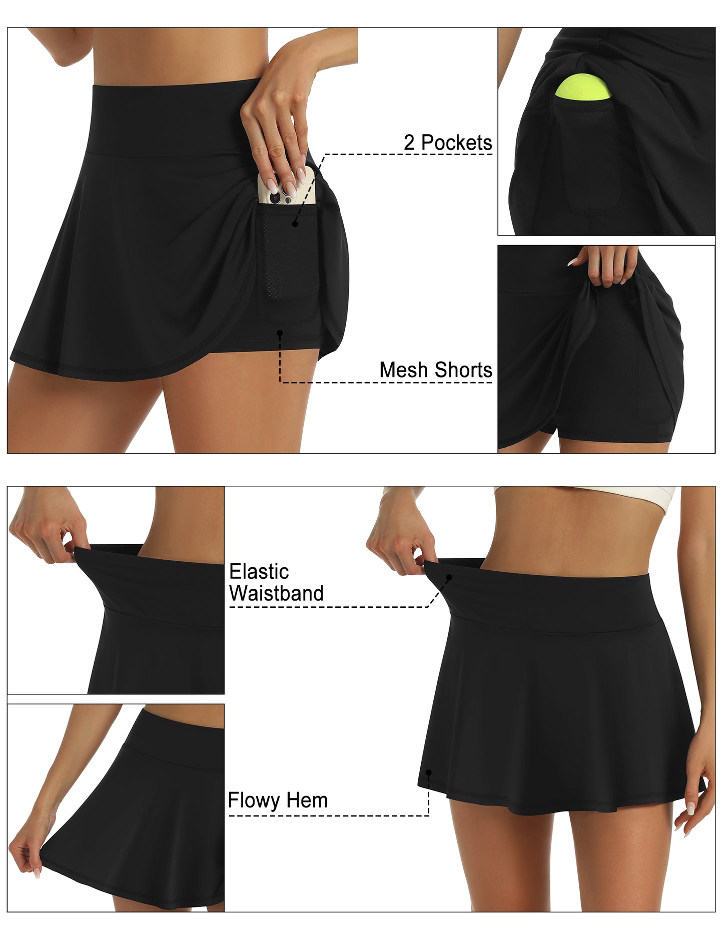 LouKeith Womens Tennis Skirt High Waisted Pleated Golf Skirts Mini Casual Workout Athletic Skorts with Pockets