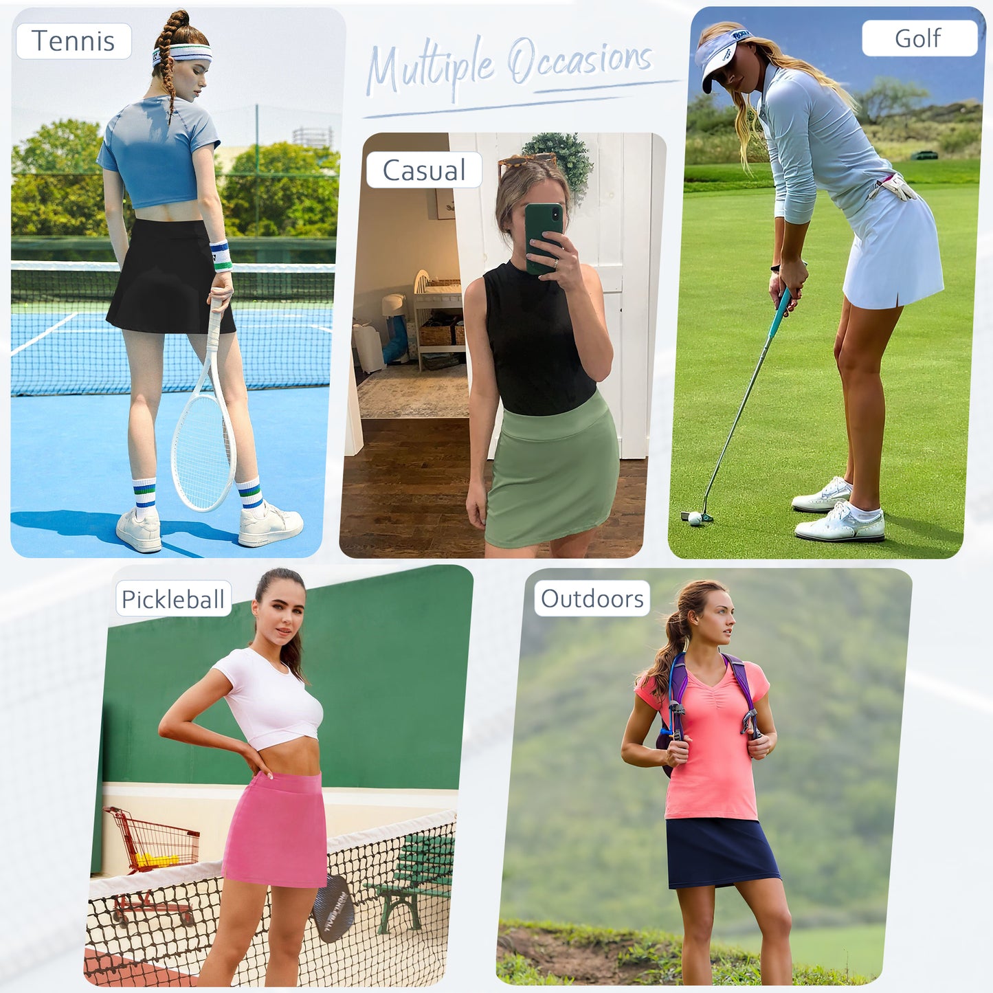 LouKeith Tennis Skirts for Women Golf Athletic Activewear Skorts Mini Summer Workout Running Shorts with Pockets