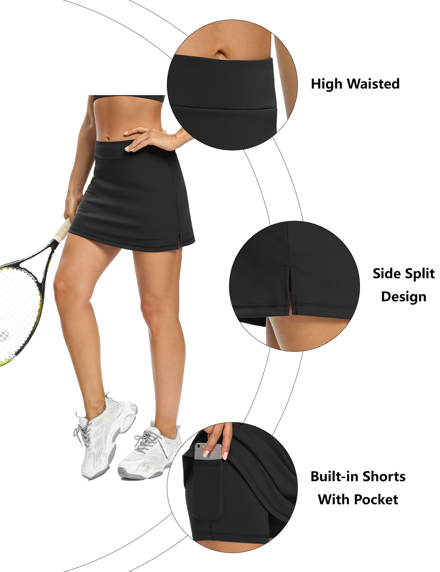 LouKeith Tennis Skirts for Women Golf Athletic Activewear Skorts Mini Summer Workout Running Shorts with Pockets