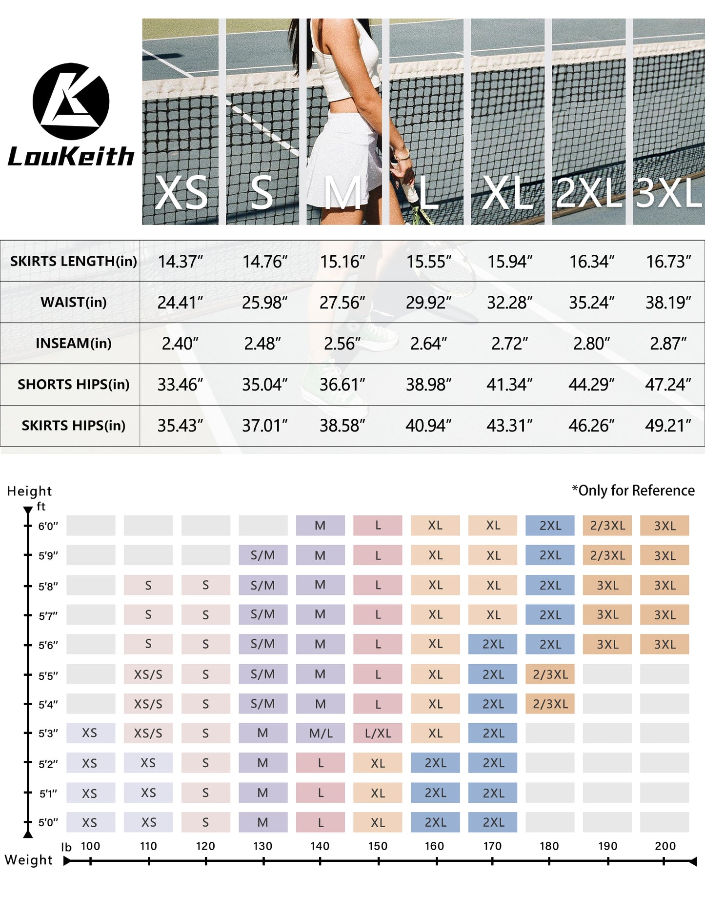 LouKeith Tennis Skirts for Women Golf Athletic Activewear Skorts Mini Summer Workout Running Shorts with Pockets