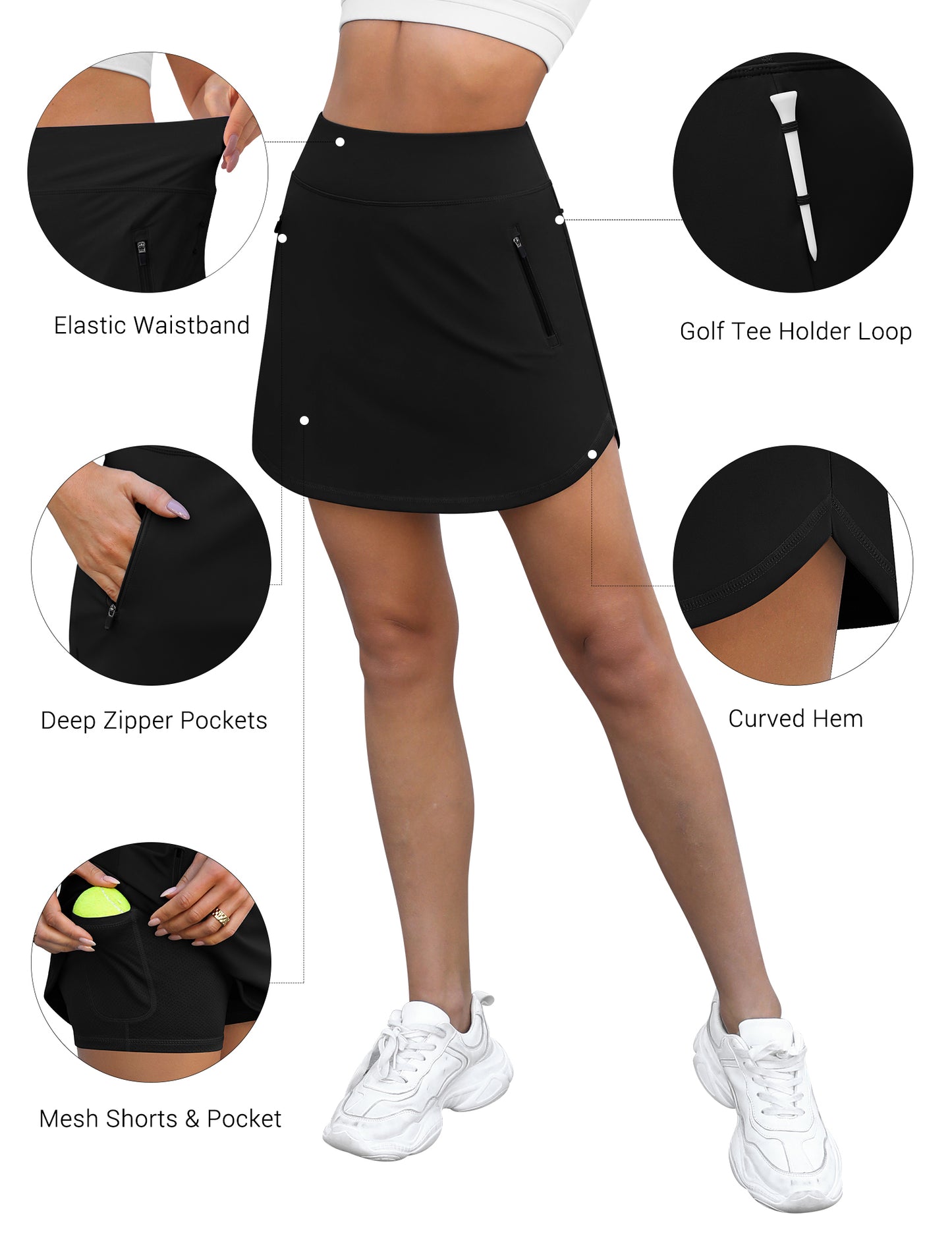 LouKeith Tennis Skirt with Shorts High Waisted Golf Skirts Dressy Casual Workout Athletic Skorts for Women with 4 Pockets