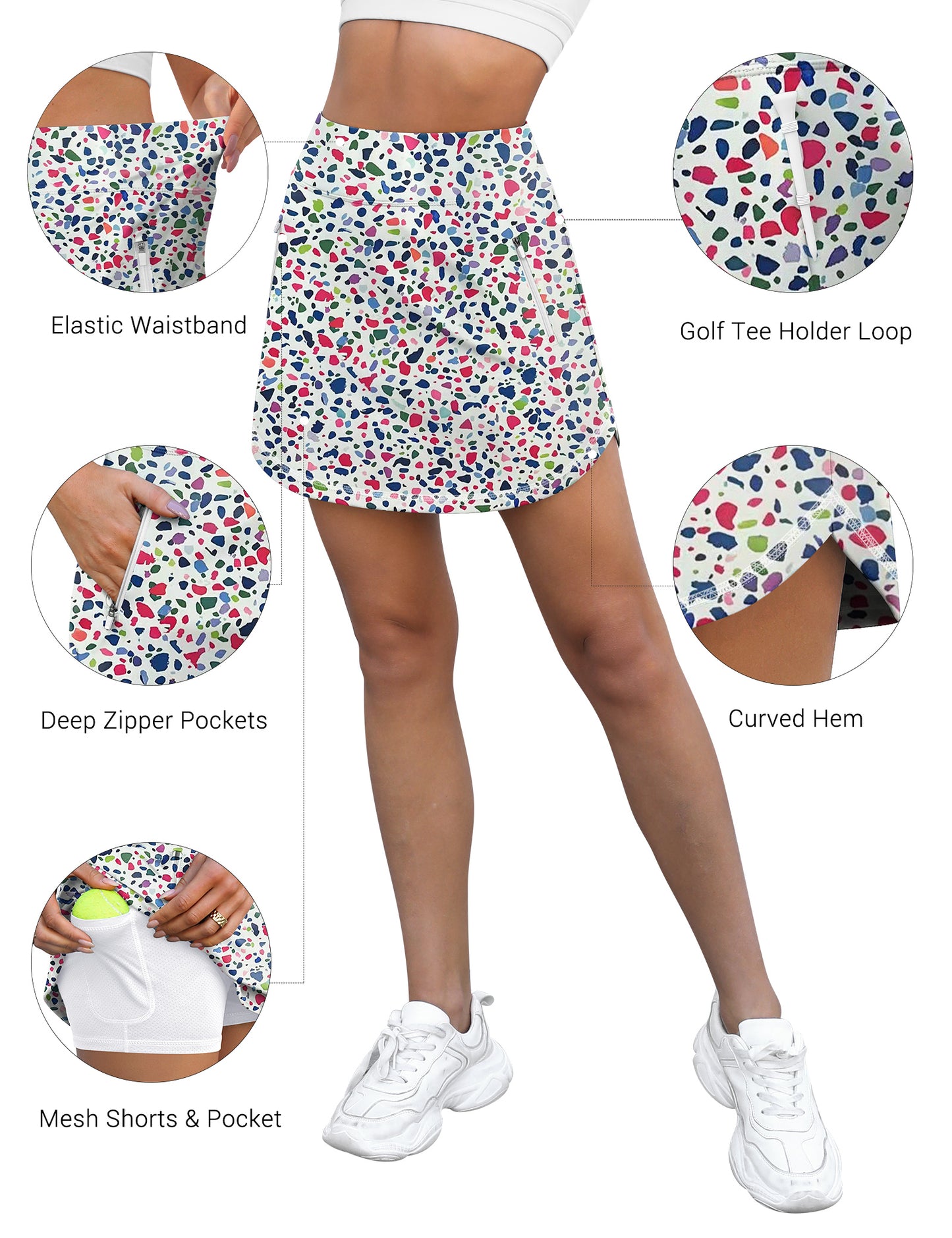 LouKeith Golf Skirts for Women Tennis Skirt with Zipper Pockets High Waisted Running Casual Athletic Skorts Built-in Shorts